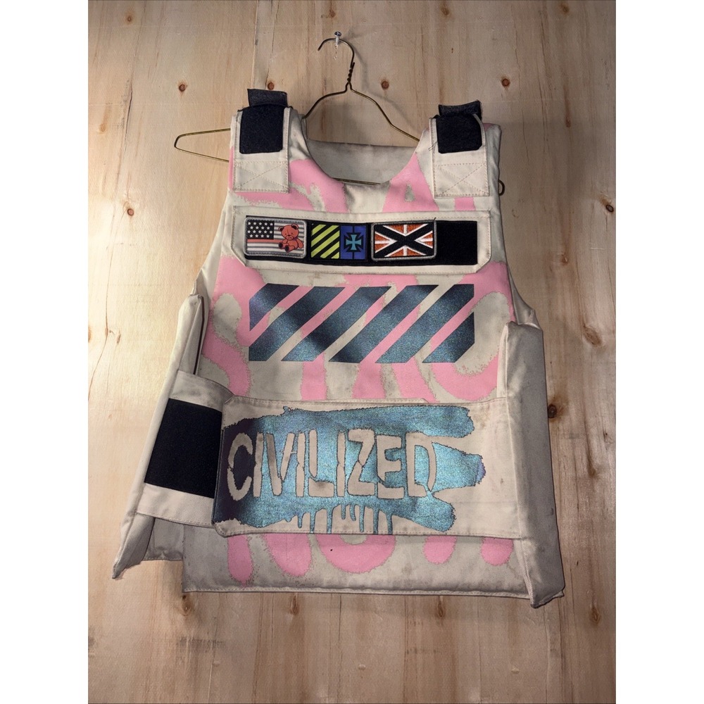 Civilized Bear Mens Reflective Strap Vest Blue Pink White Tactical Style OS